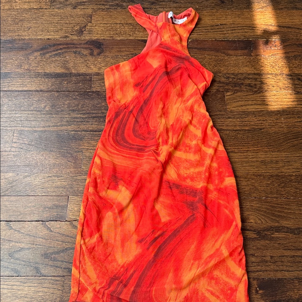Club L London Fiery Red One Shoulder Dress